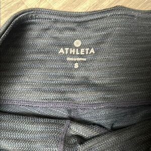 Athleta Black and Navy Leggings with Wide Waistband Size Small
